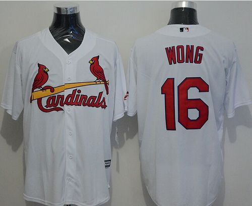 Cardinals #16 Kolten Wong White New Cool Base Stitched MLB Jersey - Click Image to Close